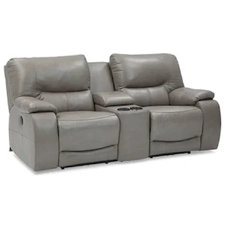Casual Manual Reclining Console Loveseat